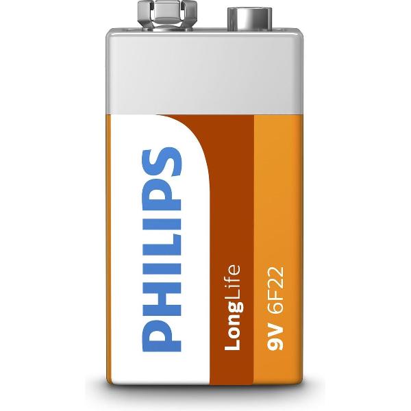 Philips 9V Longlife 6F22L1B Batterij - 1 stuk