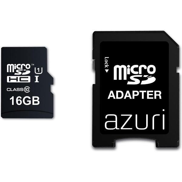 Azuri 16GB micro SDHC card class 10 - Tot en met 90MB/s met SD-adapter