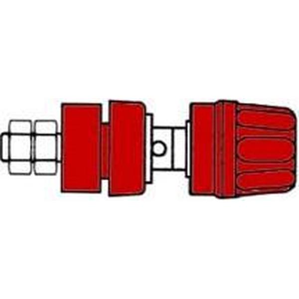 GEISOLEERDE 4mm INBOUWBUS MET KOP EN RING / ROOD (PKI10A) (HM2411A)