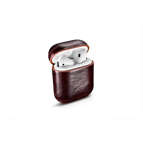 iCarer - Vintage Etui voor Apple AirPods - Koffie