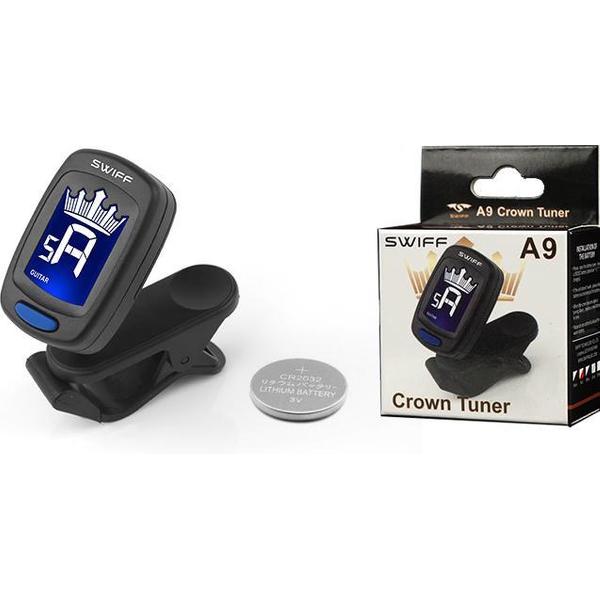 Chromatische clip tuner A9 Crown Tuner Gitaar-Bas-Ukulele-Viool