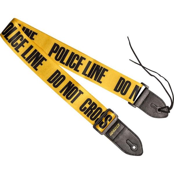 Gitaarband Police Line – gitaarriem – geel/zwart