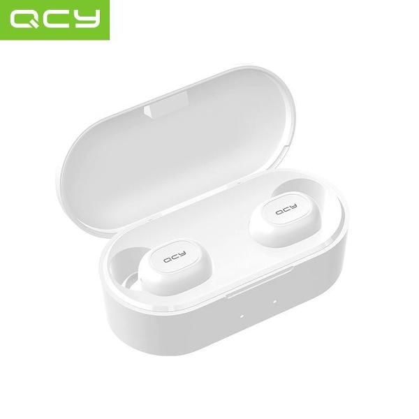 QCY T2C (2e gen) (WIT) Volledig draadloos In-Ear oordopjes| Bluetooth 5.0 | Meer dan 32 uur gebruik (met oplaadcase) | 3D Stereo Geluid | Dual Microfoon | Beide oordopjes onafhankelijk te koppelen | Oplaadcase met sluiting tegen stof