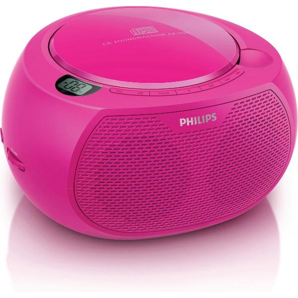 Philips AZ100 Draagbare Radio/CD-speler met MP3 ingang - Roze