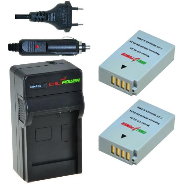 ChiliPower EN-EL24 Nikon Kit - Camera Batterij Set