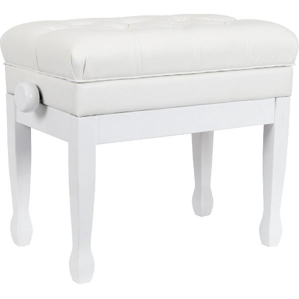 Innox PB 50W pianobank gloss wit, wit leer