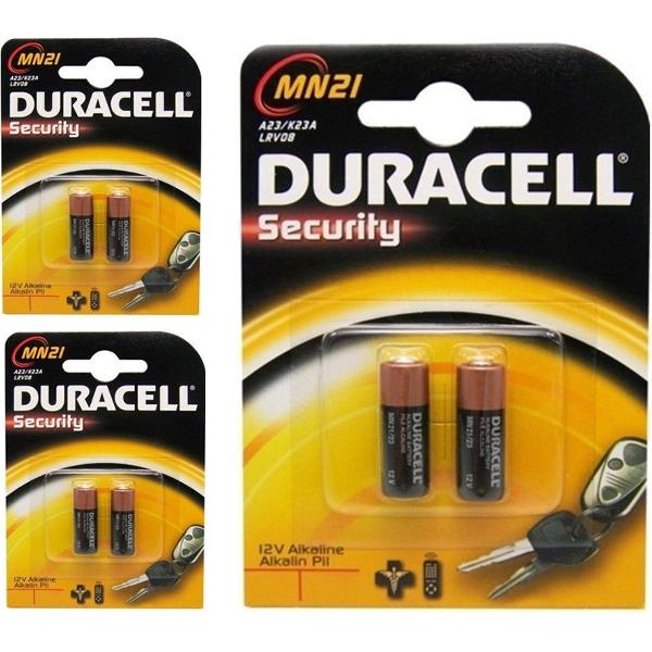 Duracell A23 23A MN21 K23A Security 12V alkaline batterij - 6 Stuks (3 Blisters a 2 stuks)