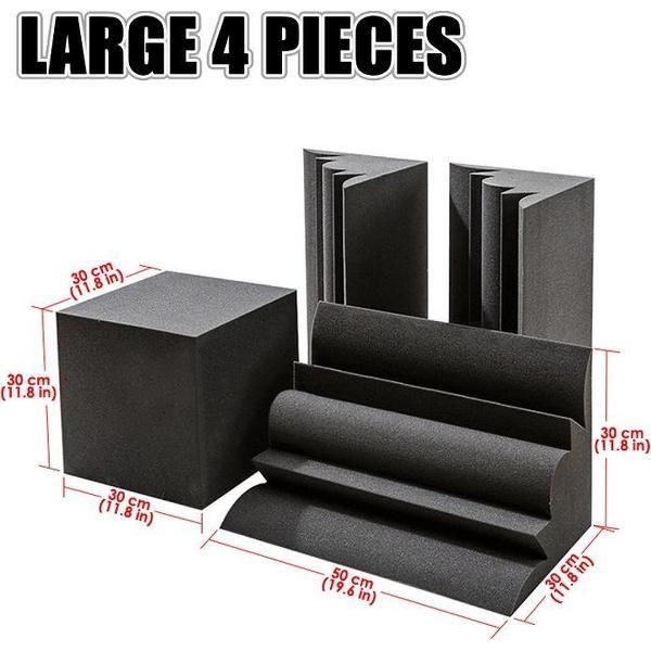 Akoestisch Studioschuim, Geluidsdemping panelen, 4 stuks Corner Bass Trap Large Set