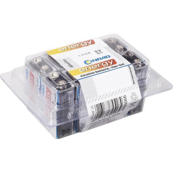 Conrad energy 6LR61 9V batterij (blok) Alkaline 9 V 10 stuk(s)