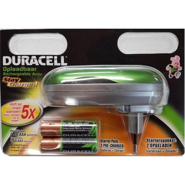 Duracell Mini Lader inc. 2 x AA 2000 mAh batterijen - Groen
