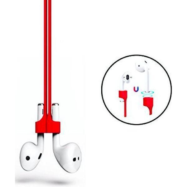 Silicone Series Magnetic Anti-lost Strap Geschikt voor Apple AirPods - Rood