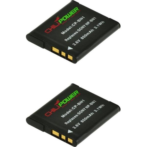 ChiliPower Sony NP-BN1 camera batterij - 2 stuks verpakking