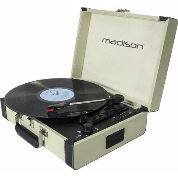 Madison MAD-RETROCASE-CR Vintage draaitafelkoffer met bluetooth usb sd & rec functie