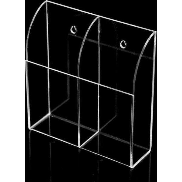 Coretek Houder voor afstandsbedieningen met 2 vakken / transparant