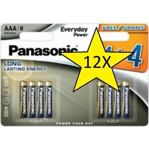 12 Blisters (96 batterijen) Panasonic Alkaline Everyday Power AAA