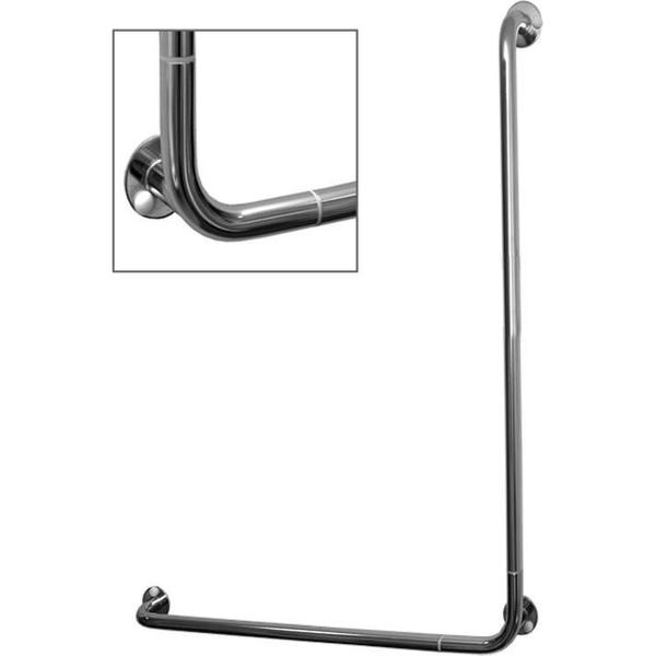 Badkamer-toilet hoekhandgreep 90 graden 150 x 150 cm RVS gepolijst