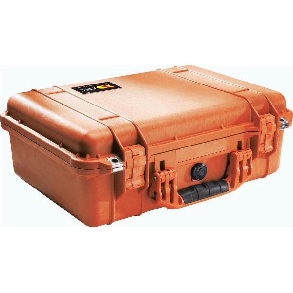 Peli 1500 Waterdichte Camerakoffer Oranje met Foam Interieur