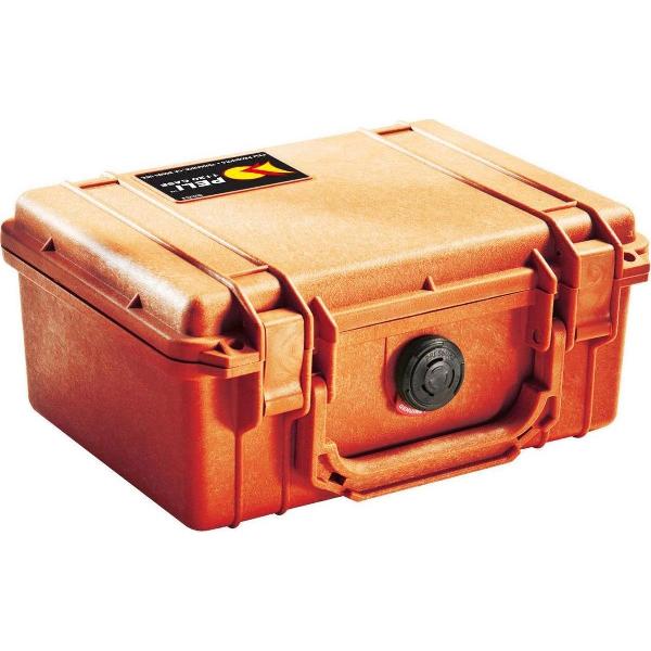Peli 1120 Waterdichte Camerakoffer Oranje met Foam Interieur