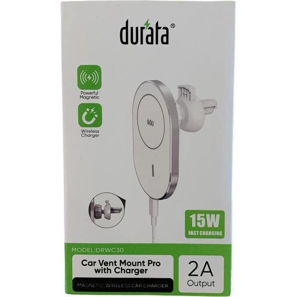 DURATA, DRWC30 CAR VENT MOUNT PRO WITH CHARGER 15W FAST CHARGING 2A OUTPUT