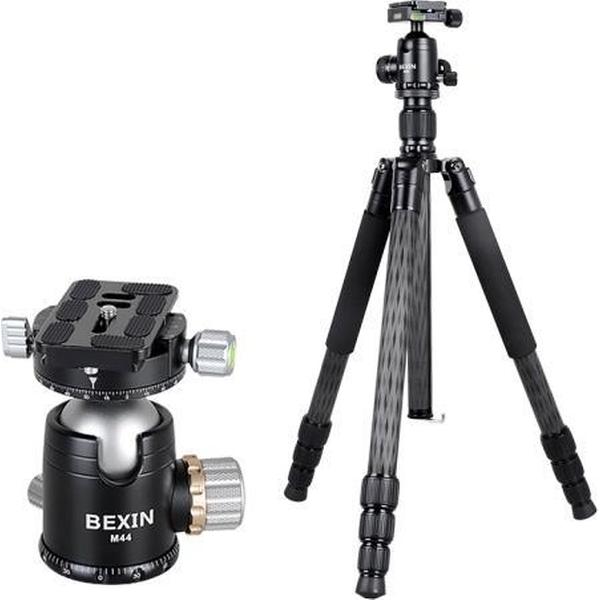 BEXIN W324C M44 Koolstofvezel statief Stabiele opnamecamera voor Vdeo Point Dslr-camera