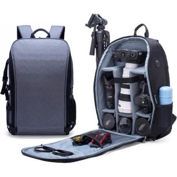 SLR-cameratas Anti-diefstal Waterdicht Schoudertas met grote capaciteit Buitenfotografie Tas Mode camerarugzak (grijs)