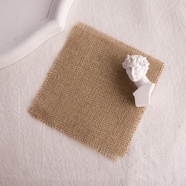 10 STKS 12x12cm Gescheurde Randen Vintage Grof Jute Geurkaars Onderzetter Fotografie Decoratie Props (Regelmatige Twist)