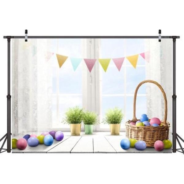 2.1mx 1.5m Paashaas Kinderen Verjaardagsfeestje Cartoon Fotografie Achtergronddoek (W-115)