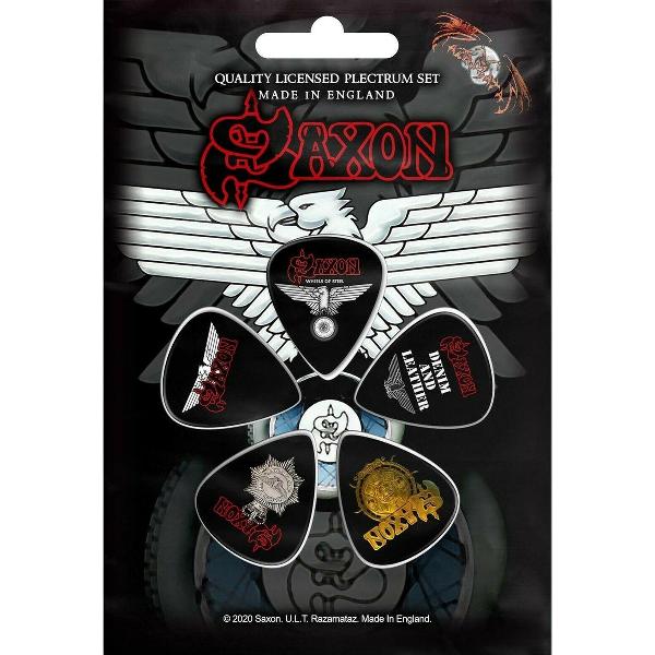 Saxon plectrum Wheels Of Steel Set van 5 plectrums 1.00 mm