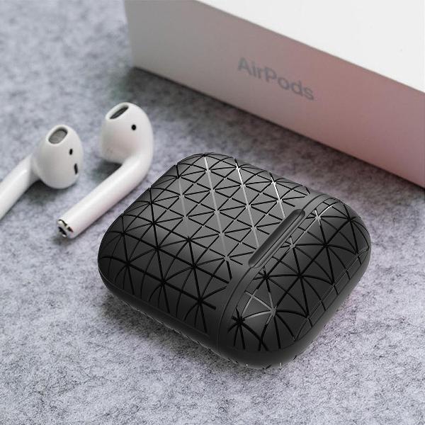 AirPods hoesje van By Qubix - AirPods 1/2 hoesje triangle series - soft case - zwart