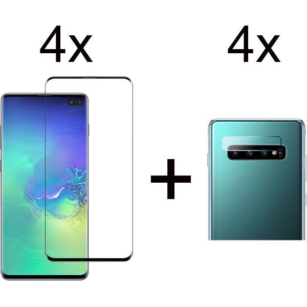 Beschermglas Samsung S10 Plus screenprotector Full 4 stuks - Samsung Galaxy S10 Plus screen protector camera lens - 4 stuks - Samsung Galaxy S10 Plus screenprotector glas