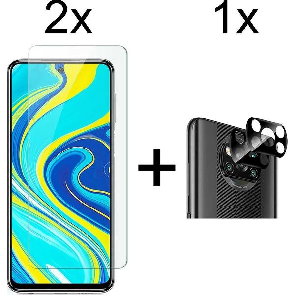 Xiaomi Poco X3 screenprotector 2 stuks - Xiaomi Poco X3 camera screenprotector - 1 stuk