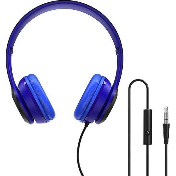 HOCO BO5 Star Sound - Koptelefoon met Draad - 3,5mm Connector + Microfoon - Blauw