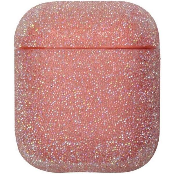 Airpods Hoesje | Airpods Case | Roze met Glitter Diamantjes (Zirkonia) | Vaderdag Kados | Vader Cadeautjes | Geschenk