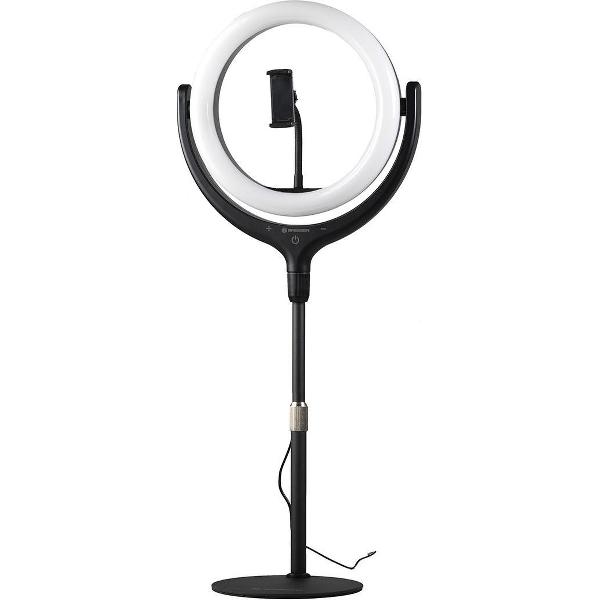 Bresser Ringlamp - BR-RL10B Zwart - Stijlvol Metalen Frame & Dimbaar