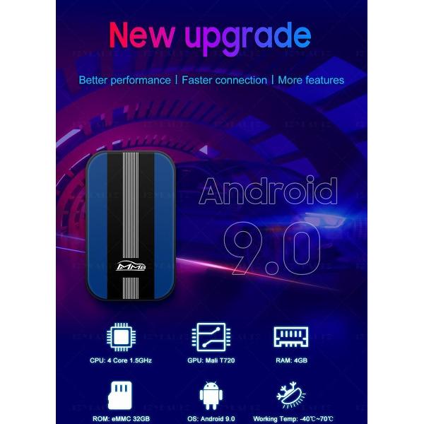 Viatel Android 9.0 7.0 4GB+32GB MMB Wireless Apple Carplay AI BOX Multimedia Android Video BOX Youtube Netflix Split Screen