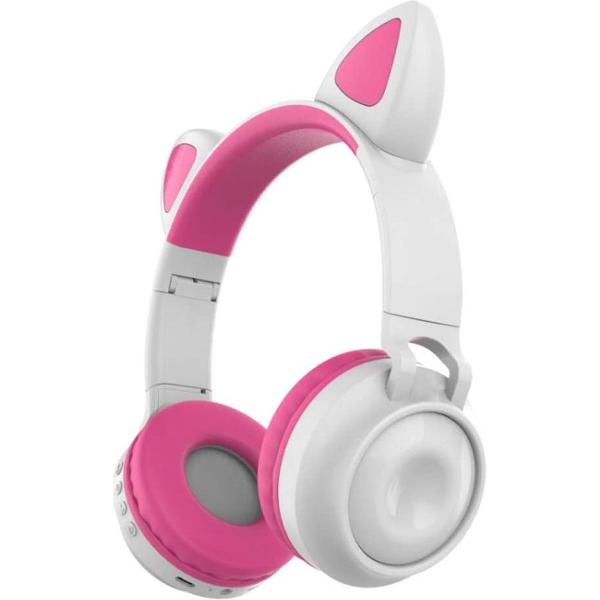 Koptelefoon Kinderen - Kinder Headset - Koptelefoon met Bluetooth - Zachte Oorkussens Koptelefoon voor Kinderen - roze