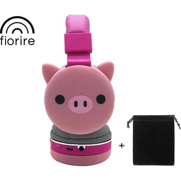 FIORIRE - Draadloze bluetooth kinderkoptelefoon - Koptelefoon met microfoon - Over-ear - Met volumebegrenzer 85 db - Roze