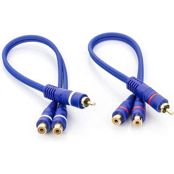Caliber CL195-FFM - Splitter 2x female en 1x male - Blauw