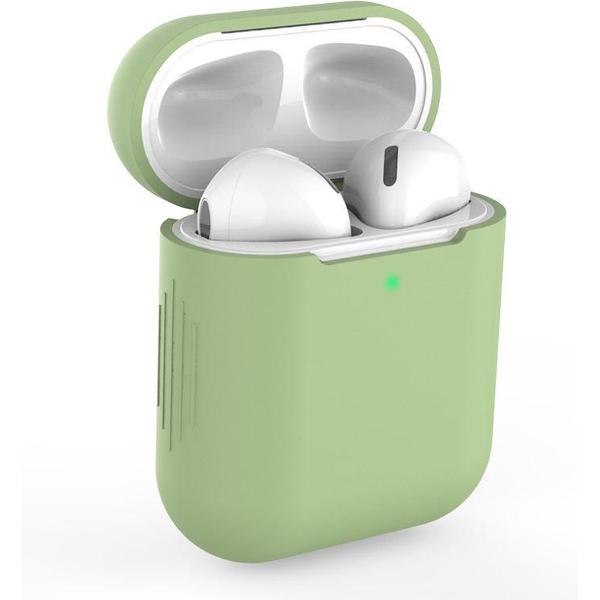 Apple AirPods 1/2 Hoesje in het Groen - Siliconen - Case - Cover - Soft case