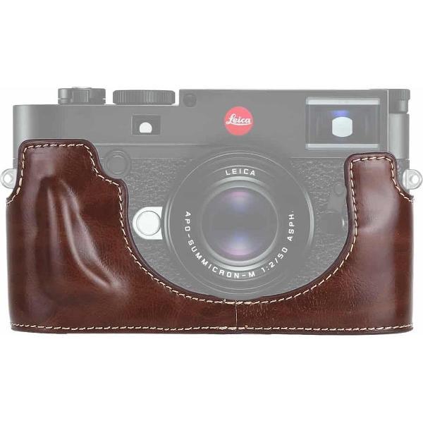 1/4 inch draad PU lederen camera half behuizing basis voor Leica M10 (koffie)