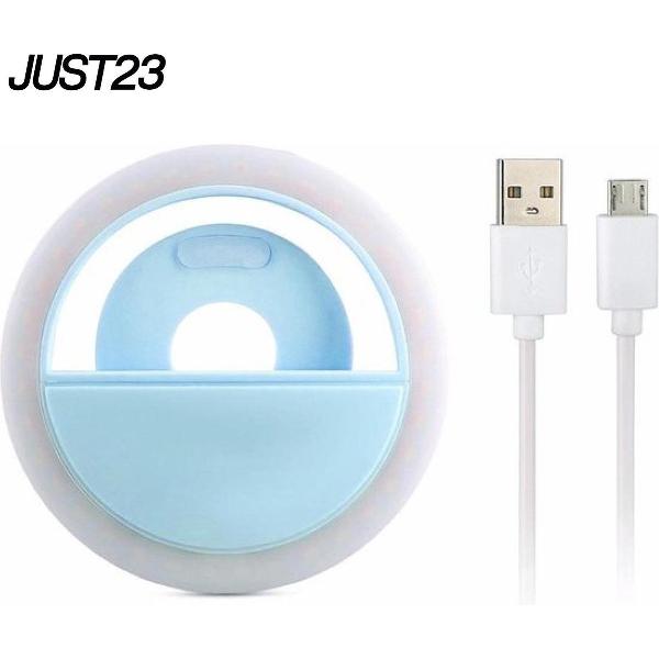 JUST23 Selfie Ring Light voor mobiel - Ringflitser - Blauw - Selfie light - TikTok en Snapchat