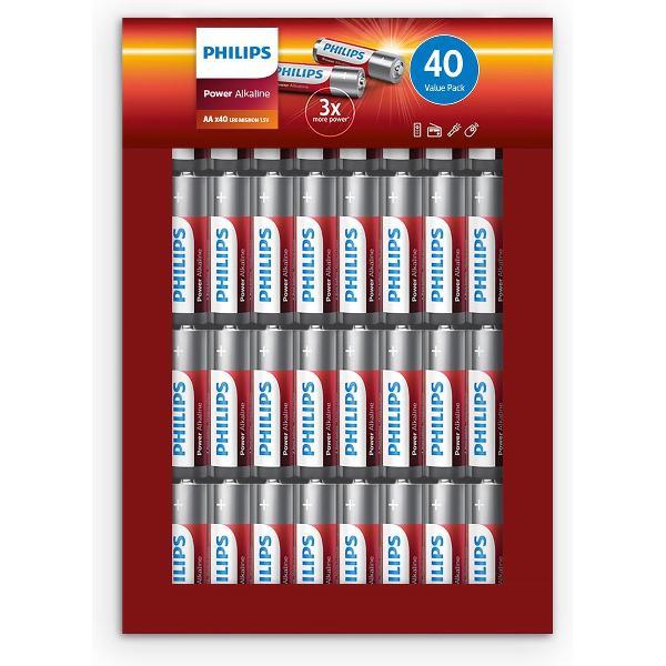 Philips Power Alkaline Batterijen AA 40-pack