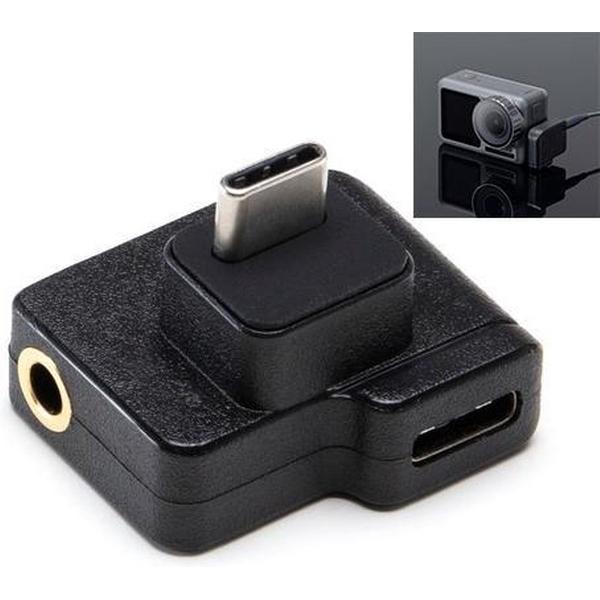 3,5 mm + USB-C / Type-C naar USB-C / Type-C Microfoonmontage Microfoon Opladen Audio-connectoradapter voor DJI OSMO-actie