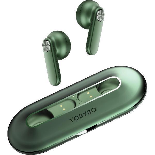 YOBYBO CARD20 - Dunste Draadloze Oordopjes ter Wereld - Met Oplaadcase - Groen