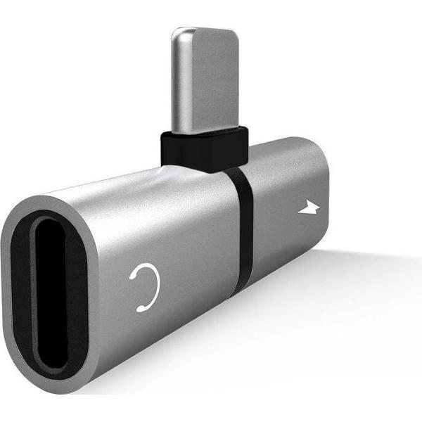 Iphone Adapter 2-in-1 Splitter - Audio - Opladen Zilver