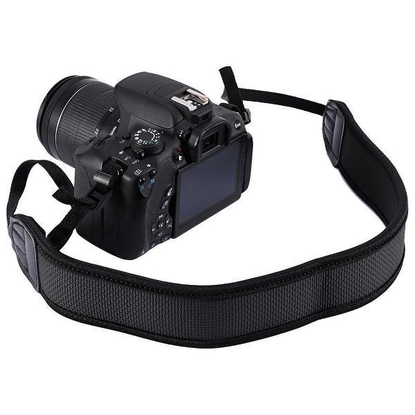 Luxe, comfortabele camerariem, schouderriem (zwart, neopreen, voor spiegelreflex- of systeemcamera)
