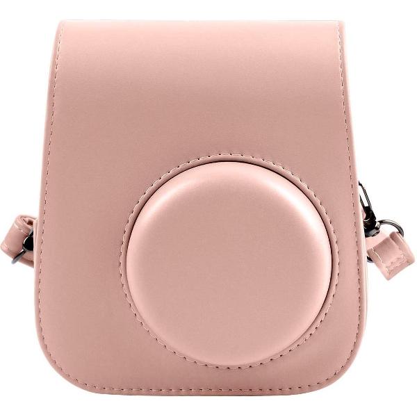 Vintage Case voor Fujifilm Instax Mini 11 – Hoesje met Draagriem – Roze