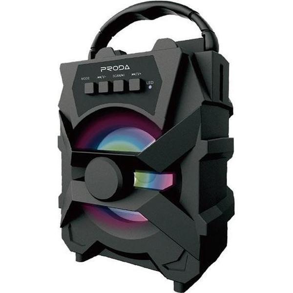 Proda draagbare draadloze Bluetooth luidspreker FM-radio / SD-kaartlezer / AUX / USB (PD-S500 speaker zwart)