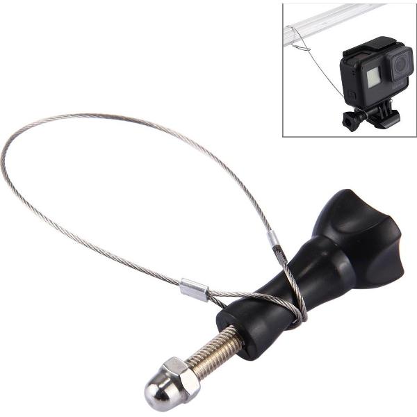 Roestvrij stalen lanyard en ketting met schroef voor GoPro NIEUW HERO / HERO6 / 5/5 Session / 4/3 + / 3/2/1, Lanyard Lengte: 19cm (zilver)