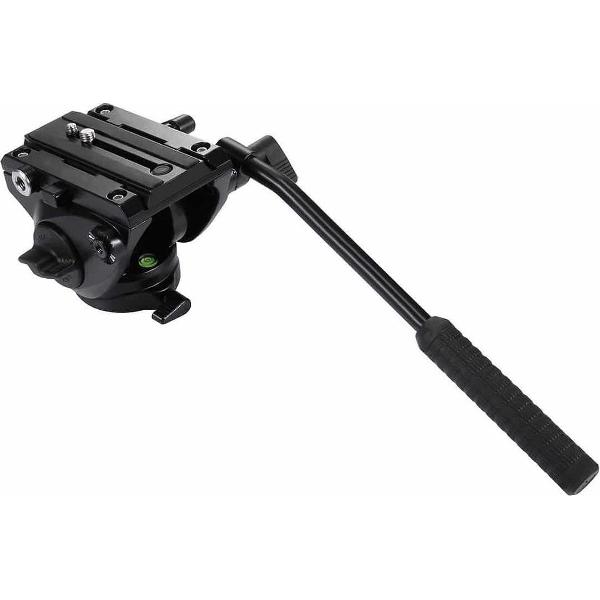 PULUZ Heavy Duty-videocamera Statiefactie Vloeistof-sleufkop met schuifplaat voor DSLR- en SLR-camera's, groot formaat (zwart)